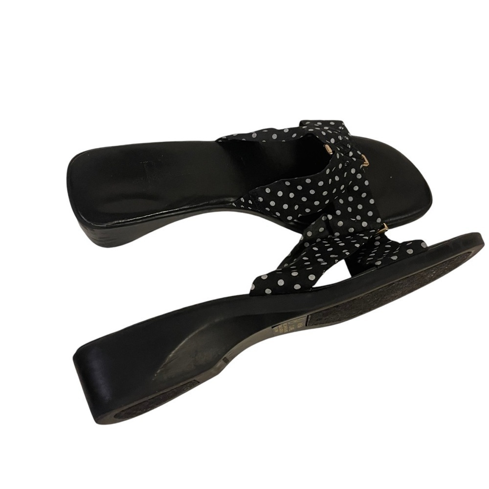 Women’s JENNY BUCHANAN Claire Black White Polka Dot Sandals Slip On Shoes - Picture 5 of 10